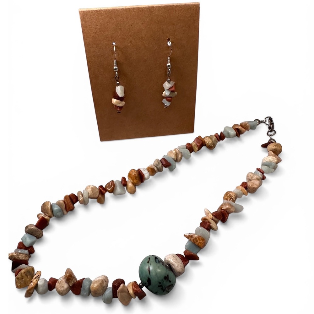 Unbranded Jewelry Set Womens OS Multicolor Excellent Boho Chip Stone Necklace